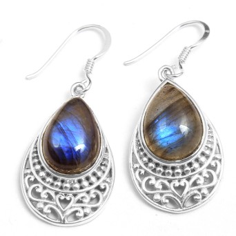 Labradorite Gemstone Women Earring Handmade Earring 925 Sterling Silver Earring
