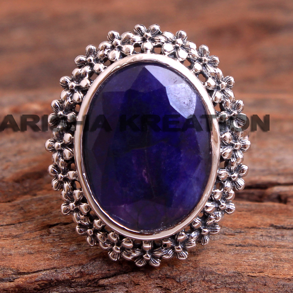 Venus Gems Gallery 5 Carat Blue Sapphire Ring Original Certified Beautiful  Neelam Ring For Women नीलम की अंगूठी VVS1 Clarity Neelam Ki Anguthi Pure  Silver Ki Ring For Girls सिल्वर नीलम रत्न