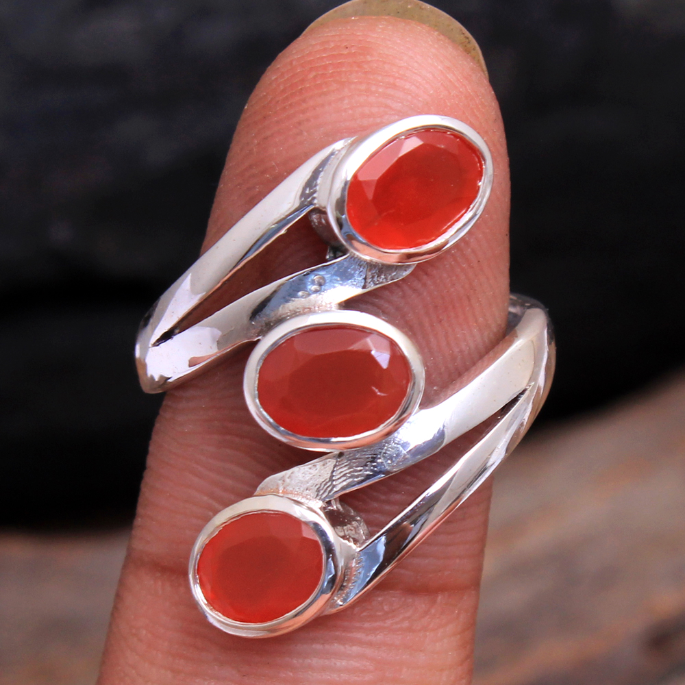 Carnelian Ring Handmade Ring Oval Gemstone Statement Ring