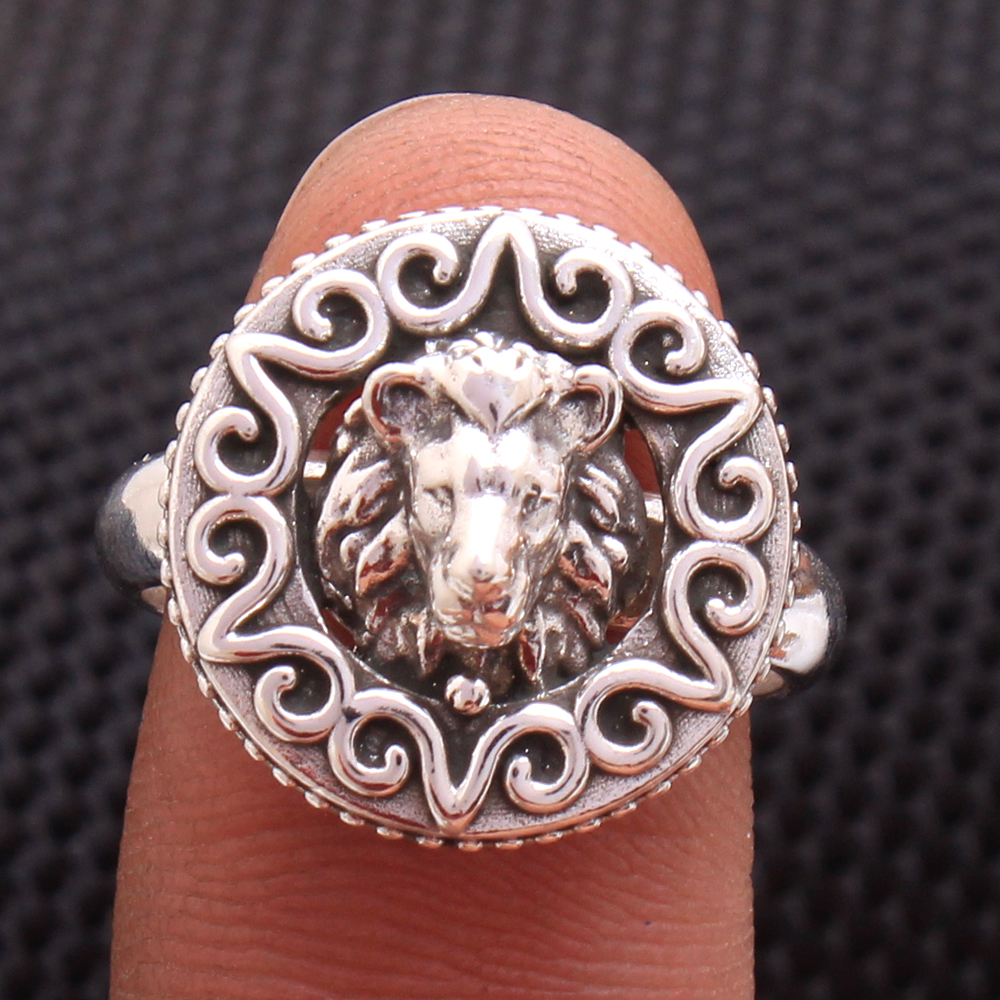 Lion Ring Silver Charm Jewelry Silver Ring