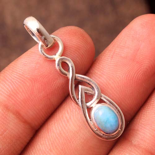 Larimar Gemstone Larimar Pendant Oval Gemstone