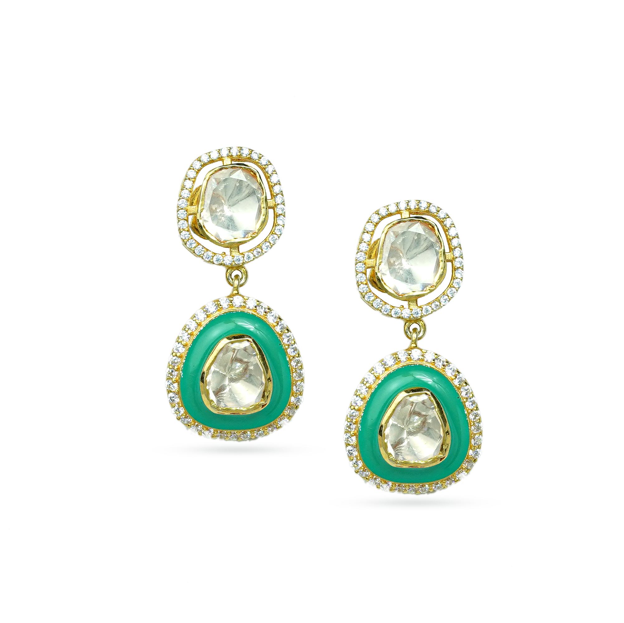 925 Silver Jewelry Moissanite Earring Polki Earing Wedding Jewelry
