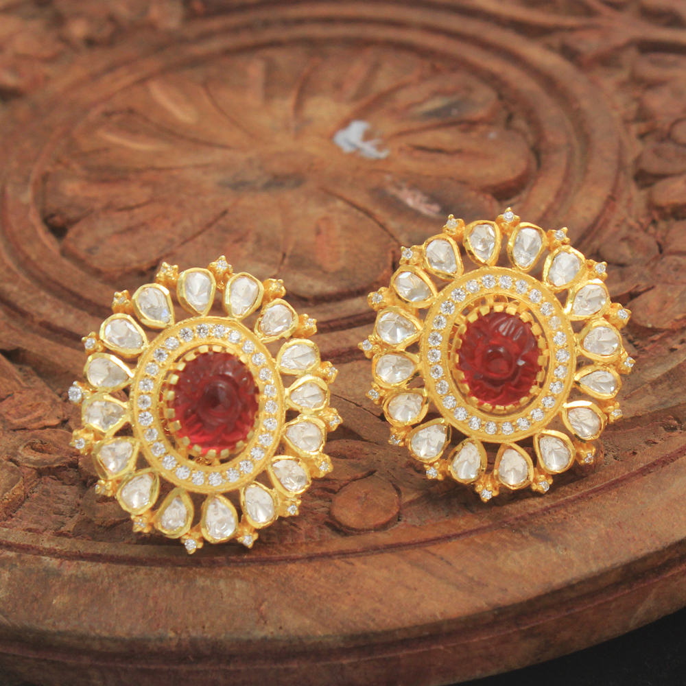 925 Sterling Jewelry Gold Plated Jwellery Indian Ethnic Jwellery Kundanpolki Jwellery Woman Jwellery
