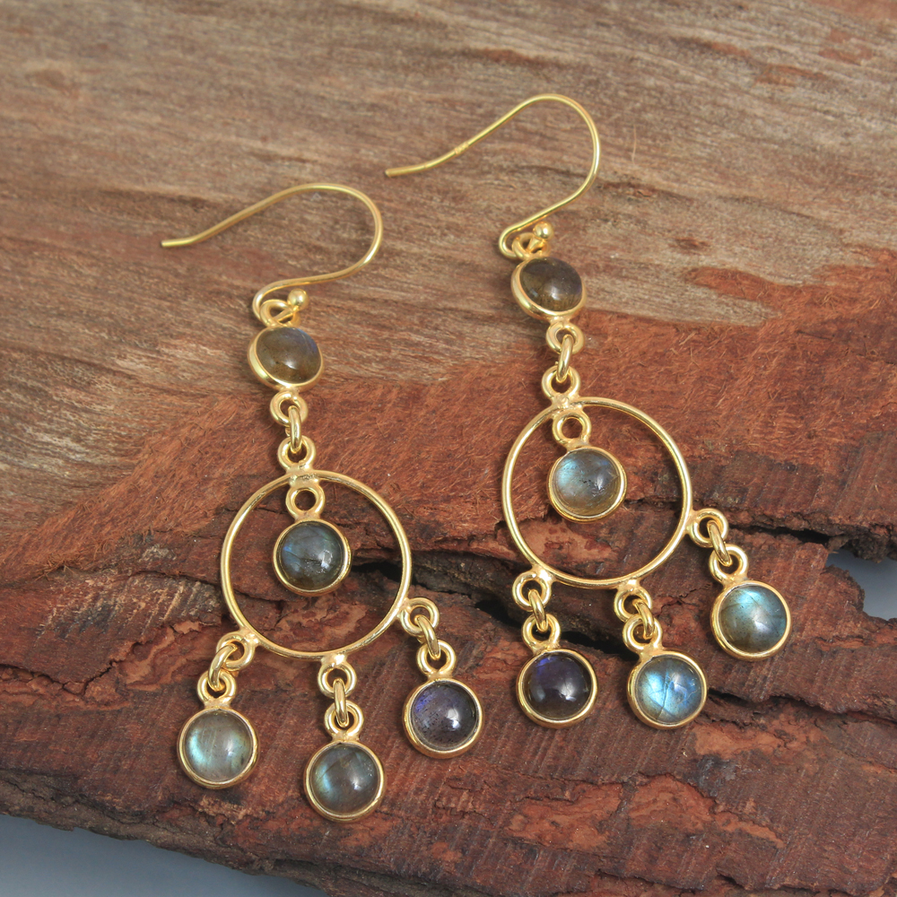 Handmade Jewelry Labradorite Earring Moonstone Earring Silver Jewelry Women Earring