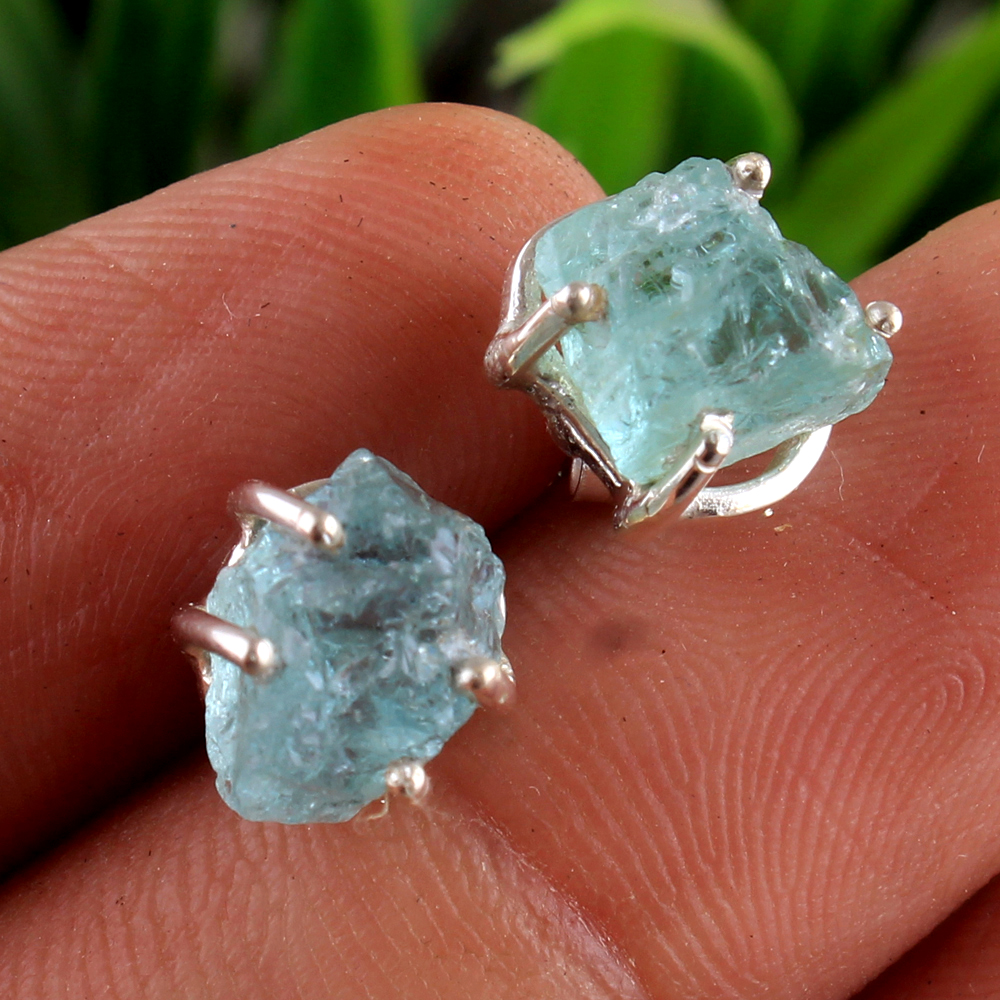 Aquamarine Earring Handmade Jewelry Labradorite Earring Silver Jewelry Stud Earring