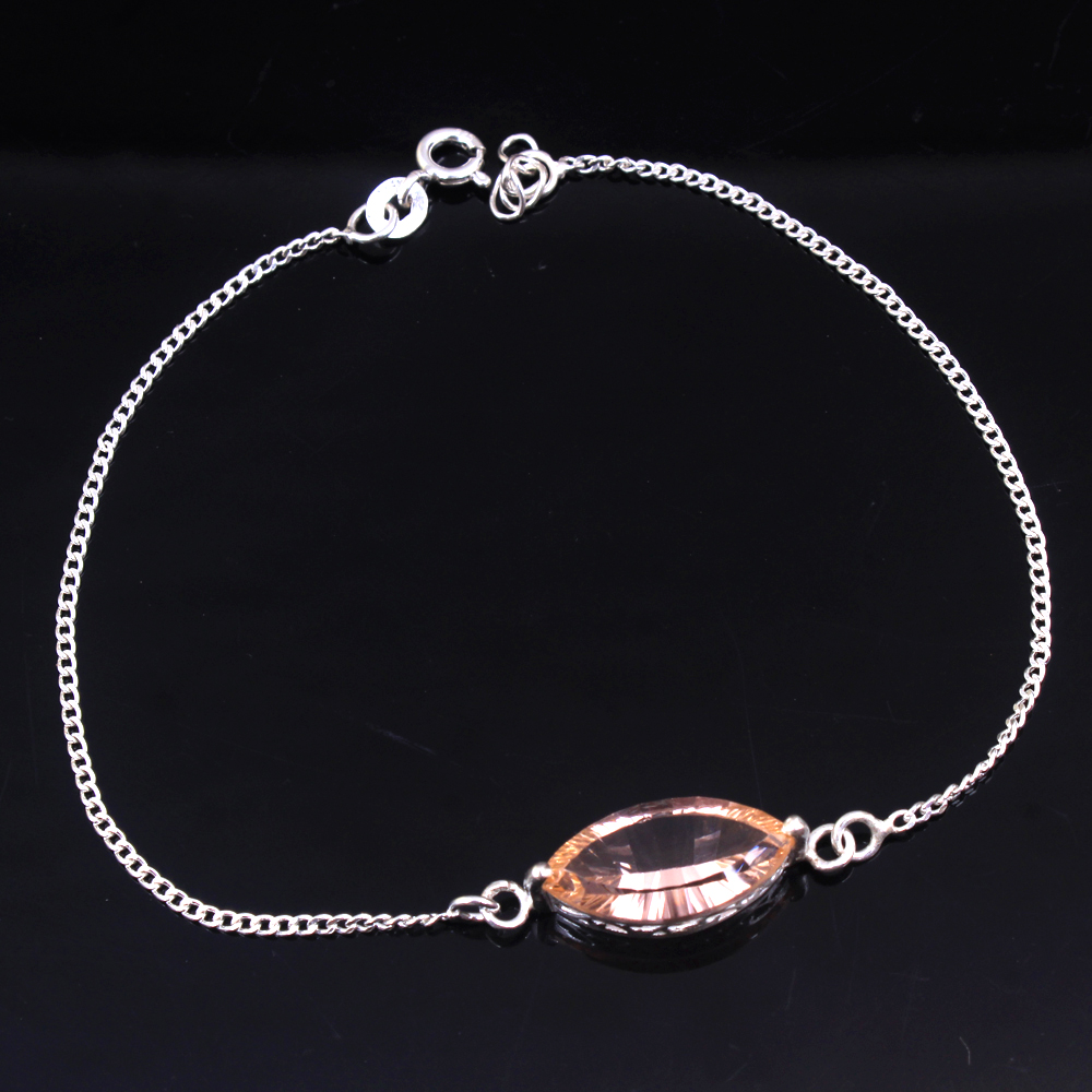 925 Silver Jewelry Anniversary Gift Gemstone Jewelry Gift For Mum Gifts For Her Handmade Bracelet Jewelry On Sale Morganite Bracelet