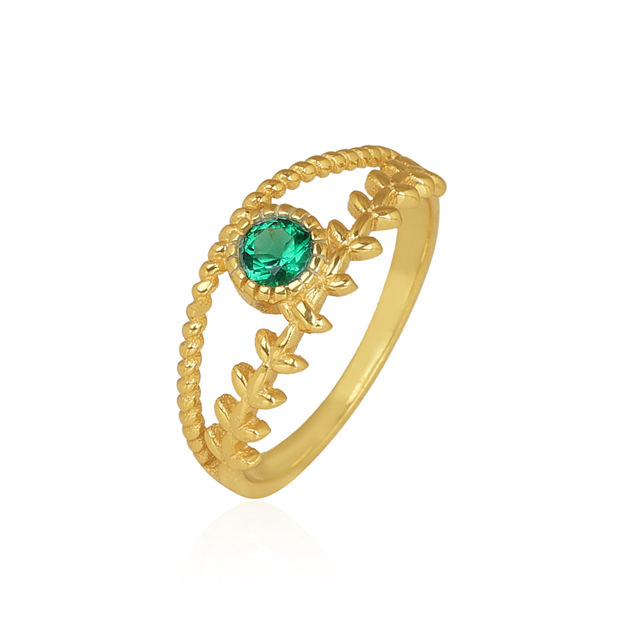 925 Sterling Silver Anniversary Gift Birthday Gift Gift For Her Gold Plated Jewelry Green Zircon Ring Handmade Ring Indian Ethnic Jewelry Silver  Ring Valentine Gift Weddding Ring Wedding Gift Woman Jewelry Women Ring