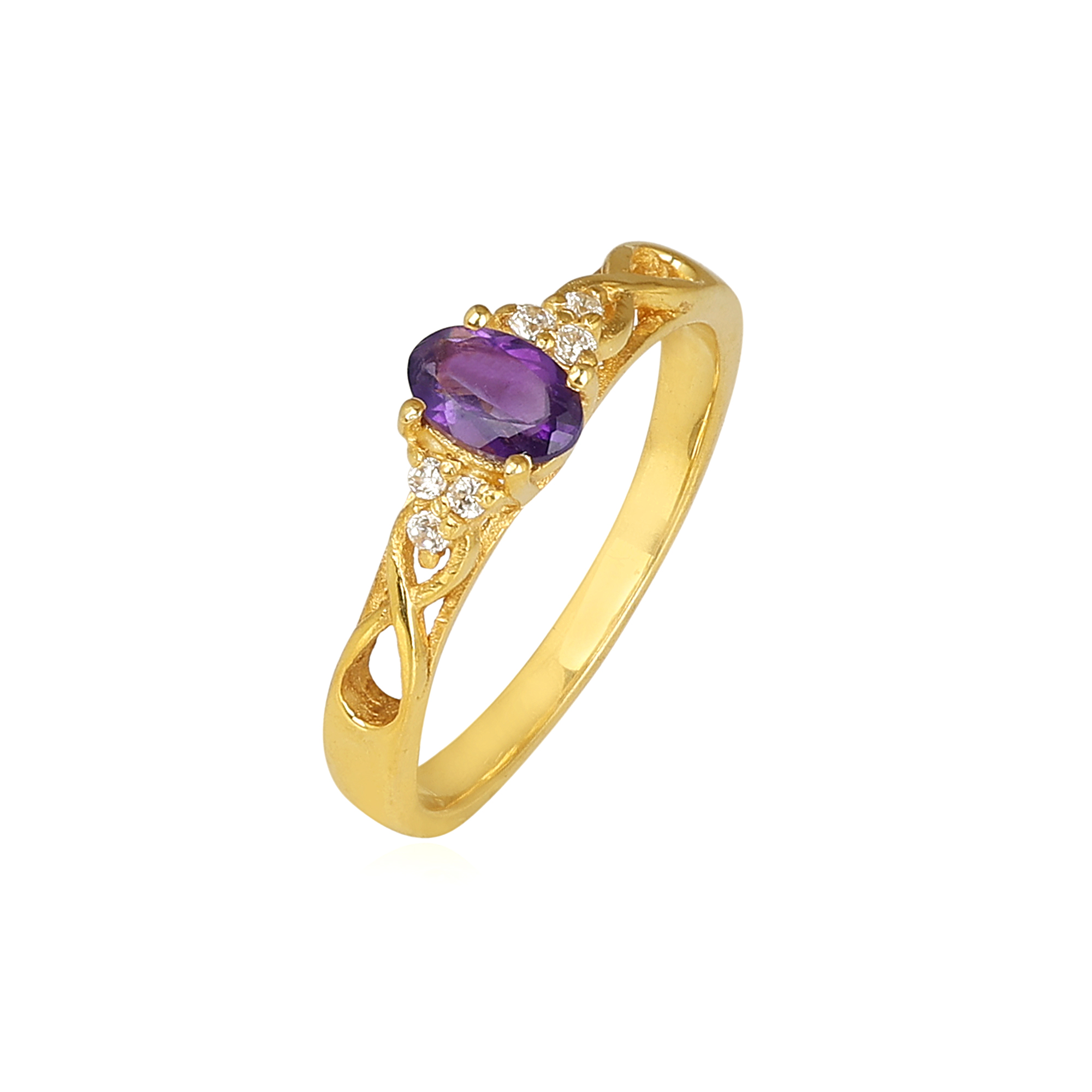 925 Sterling Silver Amethyst Ring Anniversary Gift Birthday Gift Birthstone Jewelry Christmas Gift Easter Gift Engagement Ring Gift For Her Gold Plated Jewelry Graduation Gift Handmade Jewelry Handmade Ring Indian Ethnic Jewelry Silver  Ring Valentines Gift Weddding Ring Yellow Gold Plating Zircon Ring