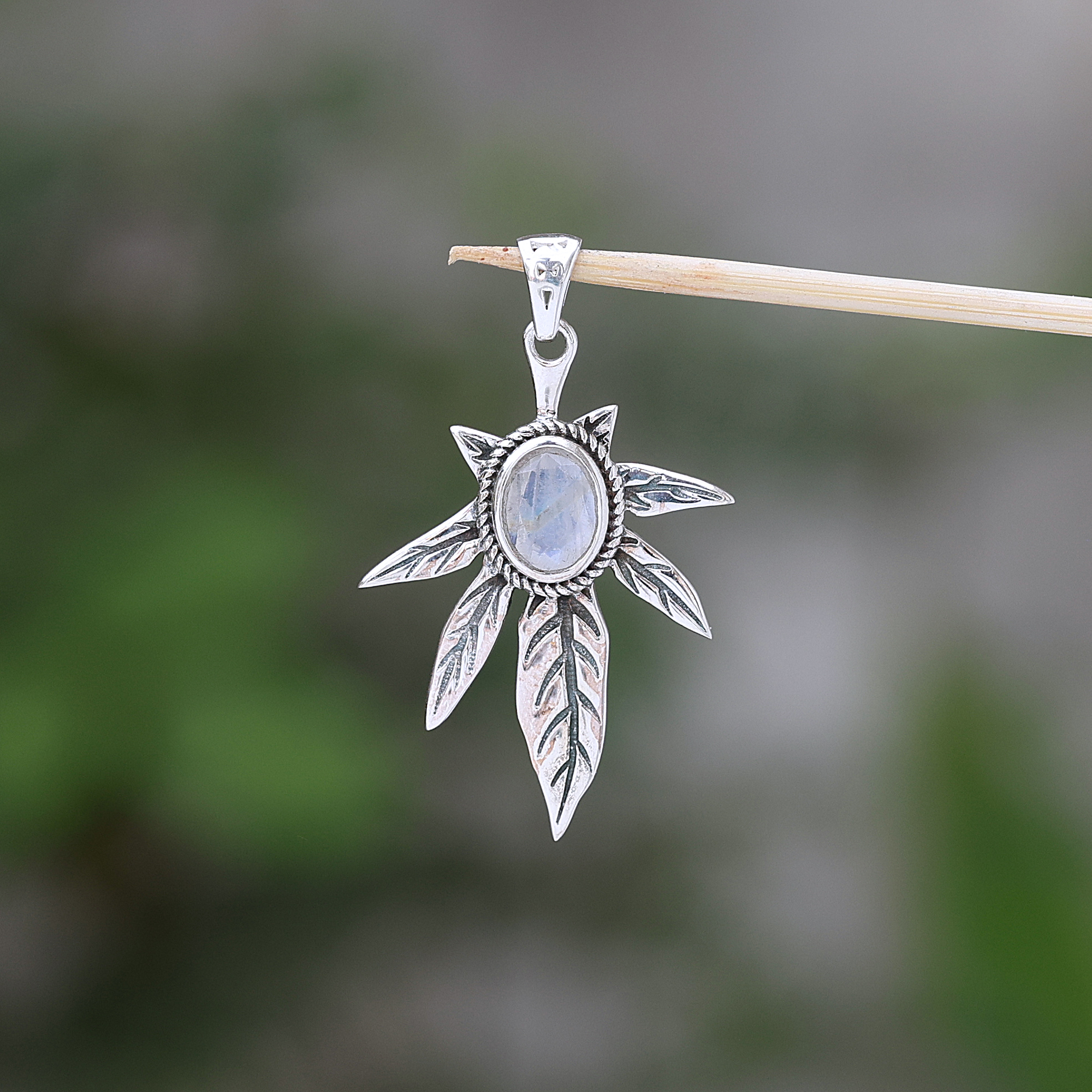 925 Sterling Silver Anniversary Gift Birthday Gift Birthstone Jewelry Easter Gift Gemstone Pendant Gift For Her Graduation Gift Handmade Jewelry Handmade Pendant Moonstone Pendant Palm Leaf Pendant Rainbow Pendant Silver Jewelry Silver Pendent Tree Of Life Pendant Unisex Jewelry Valentines Gift Women Jewelry