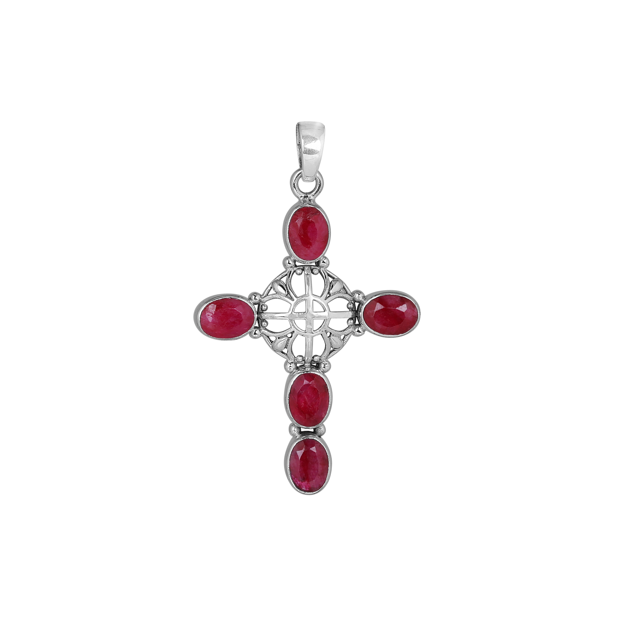 925 Sterling Silver Anniversary Gift Birthday Gift Birthstone Jewelry Christmas Gift Cross Pendant Easter Gift Gemstone Pendant Gift For Her Graduation Gift Handmade Jewelry Handmade Pendant Jewelry For Sale Kashmir Ruby Pendant Silver Jewelry Silver Pendant Spiritual Pendant Unisex Pendant Women Jewelry
