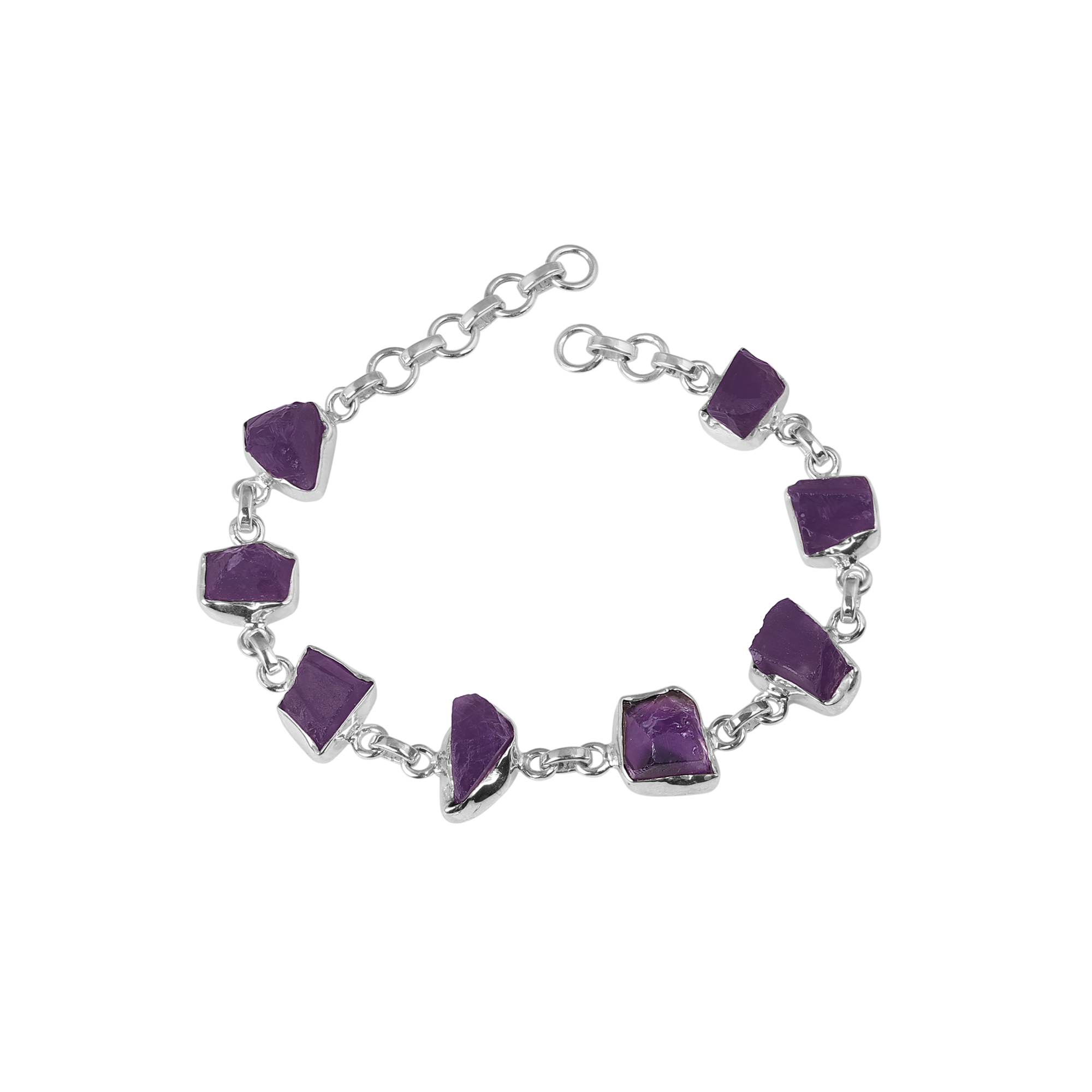 925 Sterling Silver Amethyest Bracelet Anniversary Gift Birthday Gift Christmas Gift Easter Gift February Birthstone Jewelry Gemstone Bracelet Gift For Her Gift For Women Graduation Gift Handmade Bracelet Handmade Jewelry Jewelry For Sale Rough Gemstone Bracelet Silver Bracelet Silver Jewelry Women Bracelet Women Jewelry