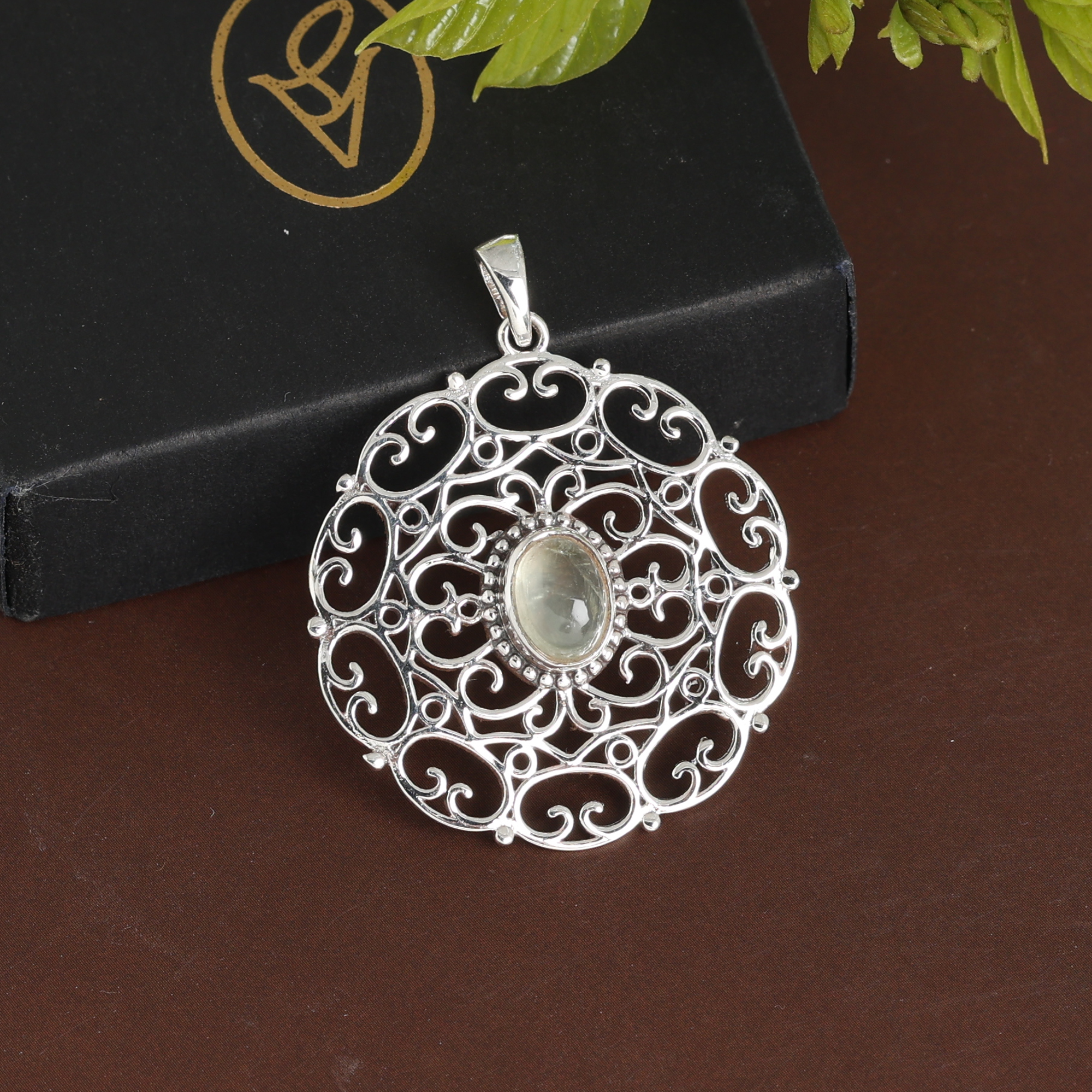 925 Sterling Silver Anniversary Gift Birthday Gift Christmas Gift Easter Gift Filigree Pendant Gemstone Pendant Gift For Her Graduation Gift Halloween Gift Handmade Jewelry Handmade Pendant Housewarming Gift. Prehnite Pendant Silver Jewelry Silver Pendant Women Jewelry Women Pendant