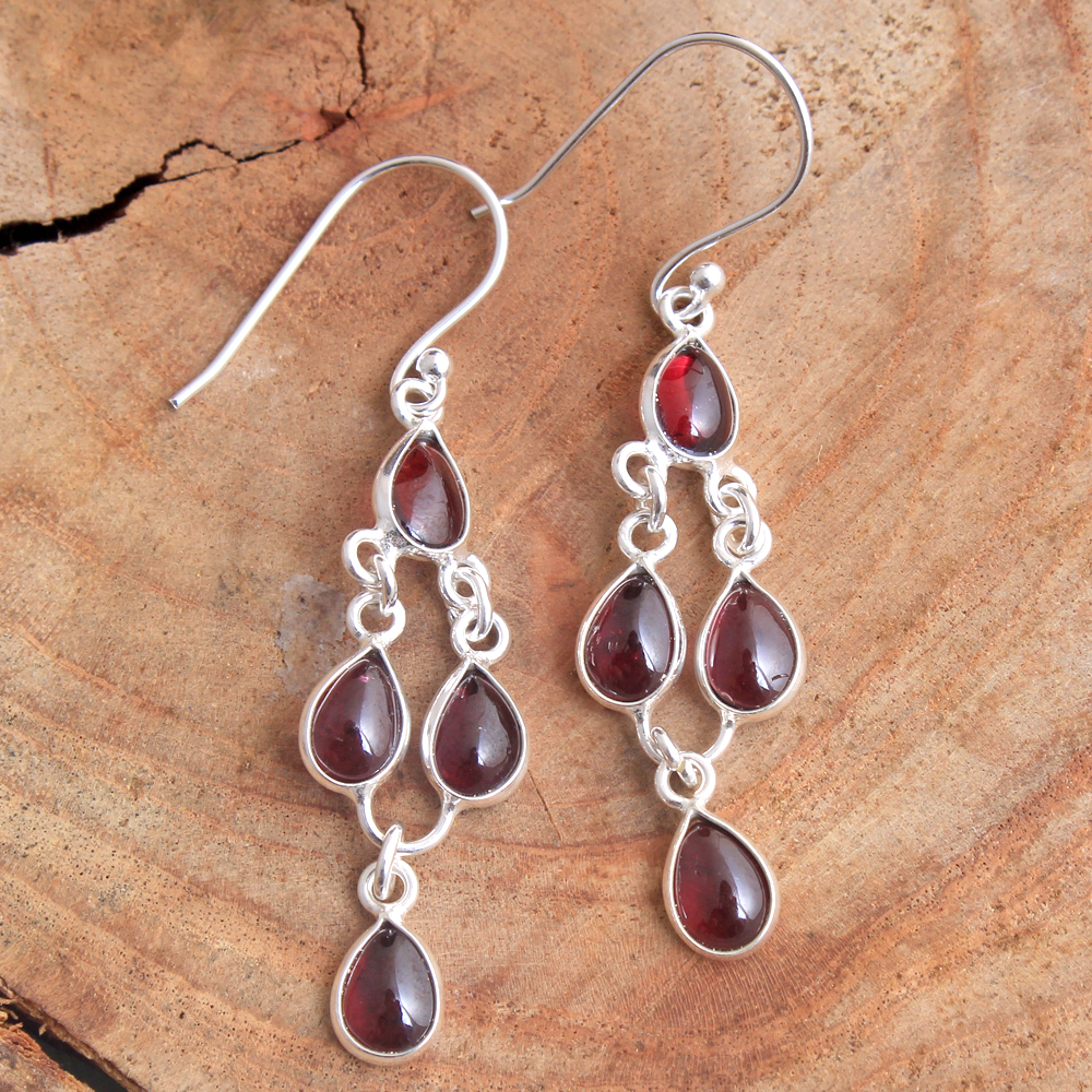 925 Sterling Silver Dangle Earring Dangle Earring Silver Earring Gemstone Earring Garnet Jewelry Gemstone Earring