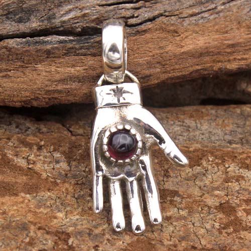 925 Sterling Silver Christmas Gift Handmade Jewelry Red Garnet Pendant Silver Pendant Solid Hand Pendant