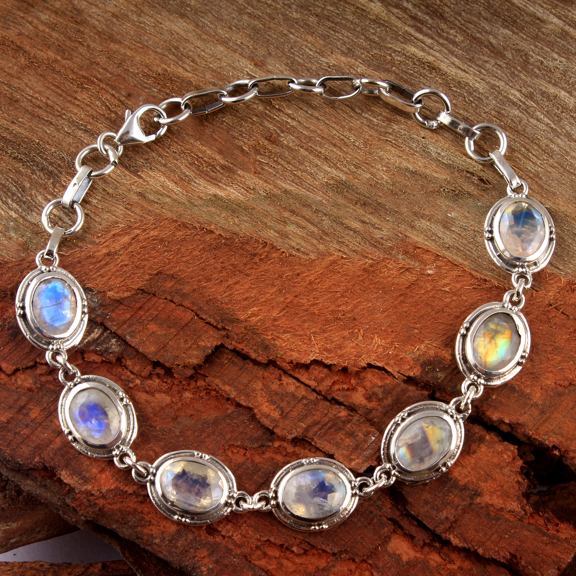 Gemstone Bracelet Moonstone Bracelet Oval