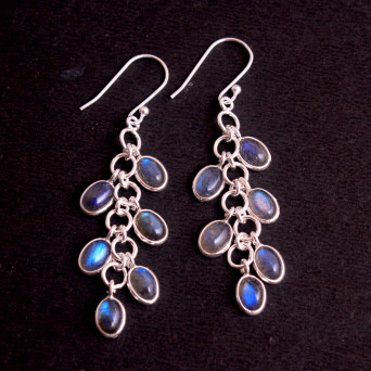 Natural Labradorite 925 Sterling Silver Delicate Earring