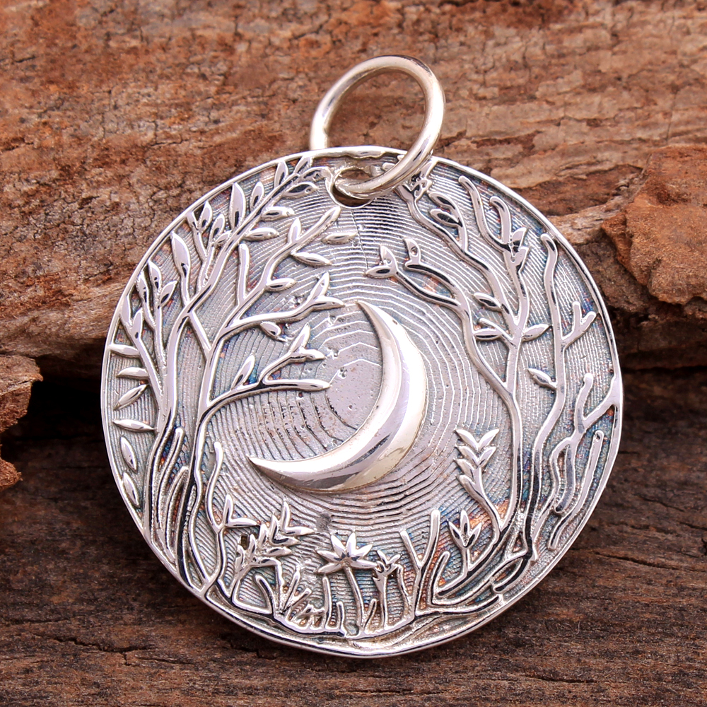 Fine HANDMADE Jewelry 925 Solid Sterling Silver Crescent Moon Pendant 1.2