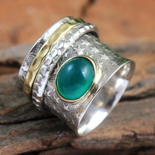 Natural Royal Imperial Jasper Mexico Gemstone Modern Jewelry Solid 925 Sterling Silver Ring Size 10